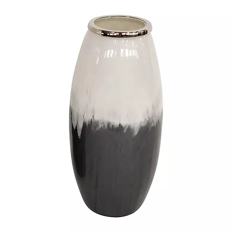 Black and White Two Tone Vase, 17 in. | Kirkland's Home