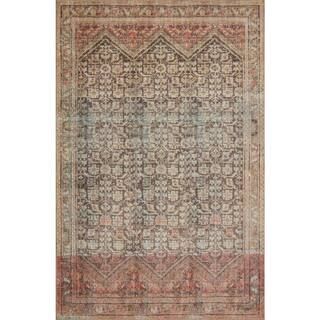 LOLOI II Loren Charcoal/Multi 7 ft. 6 in. x 9 ft. 6 in. Traditional Polyester Runner Rug-LORELQ-1... | The Home Depot