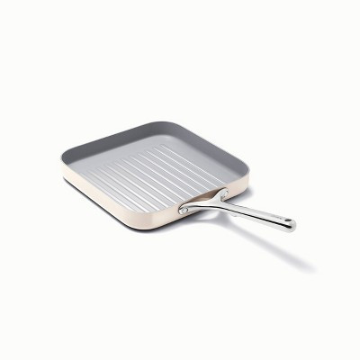 Caraway Home 11.02" Nonstick Square Grill Fry Pan Cream | Target