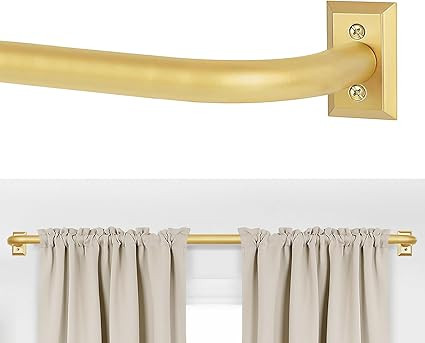 ZYRW Gold Curtain Rod, Room Darkening Curtain Rods for Windows 28 to 48 Inches(2.3-4Ft), Wrap Aro... | Amazon (US)
