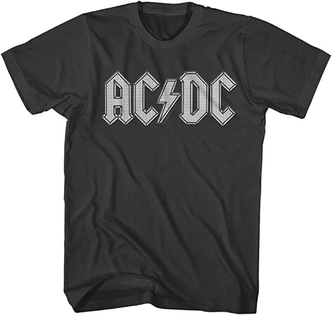 Amazon.com: American Classics AC/DC Hard Rock Band Music Group Grey Logo Adult T-Shirt Tee : Clot... | Amazon (US)