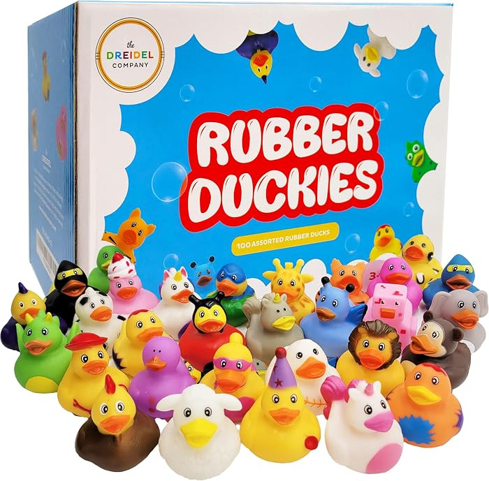 100 Assortment Rubber Duck Toy Duckies for Kids, Bath Birthday Gifts Baby Showers Classroom Incen... | Amazon (US)