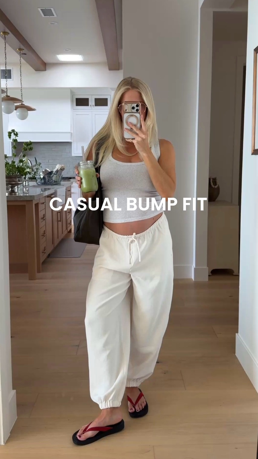 Wearing a medium in tank (heather cloud white), small in pants (light birch, sized up for pregnancy), shoes are tts! #kathleenpost

Errands outfit, school drop off, school pick up, farmers market run, casual lunch look, bump friendly, maternity look



#LTKSeasonal #LTKBump #LTKootd