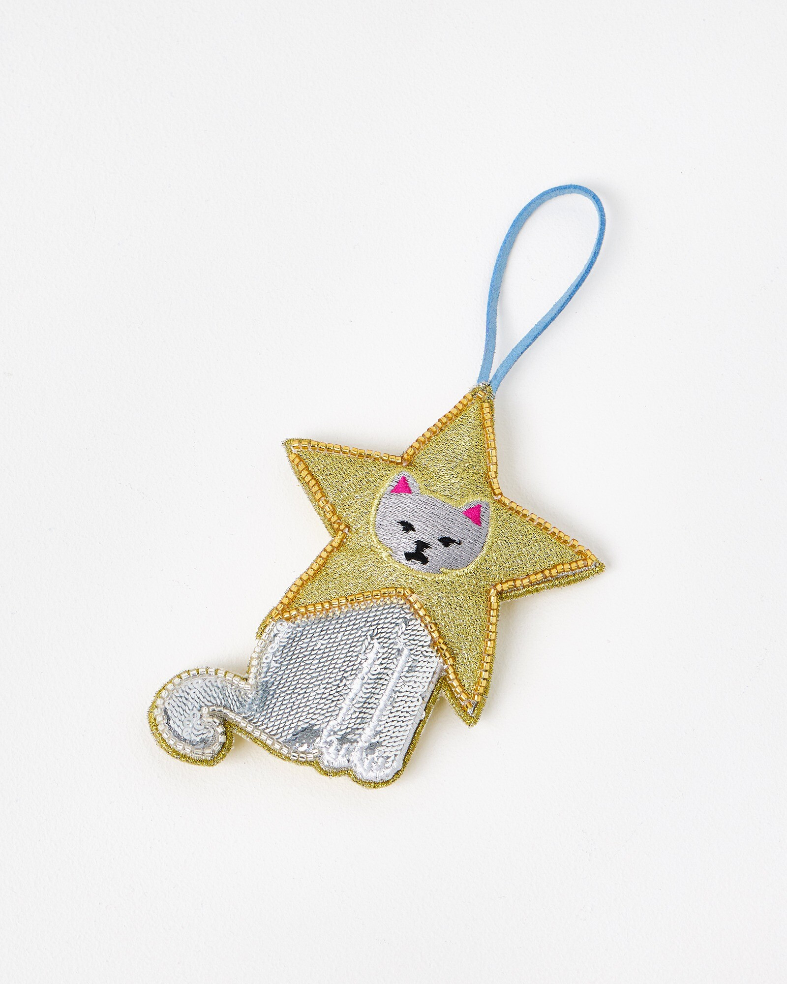 Earl Star Cat Embroidered Tree Decoration | Oliver Bonas | Oliver Bonas (Global)