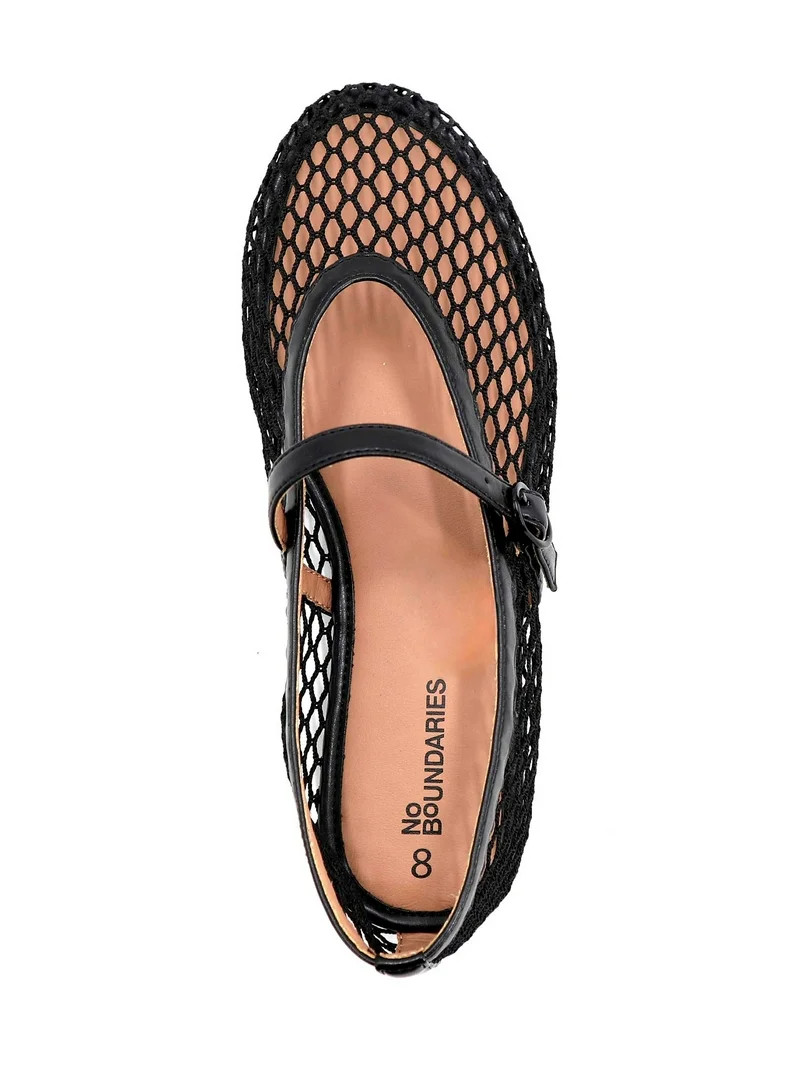 No Boundaries Women’s Mesh Mary Jane Flats | Walmart (US)
