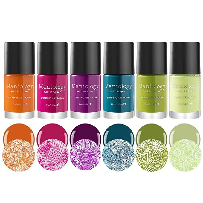 Maniology Tropix Creamy Summer Fashion Highly-Pigmented Creative Nail Art Stamping Polish Full Co... | Amazon (US)