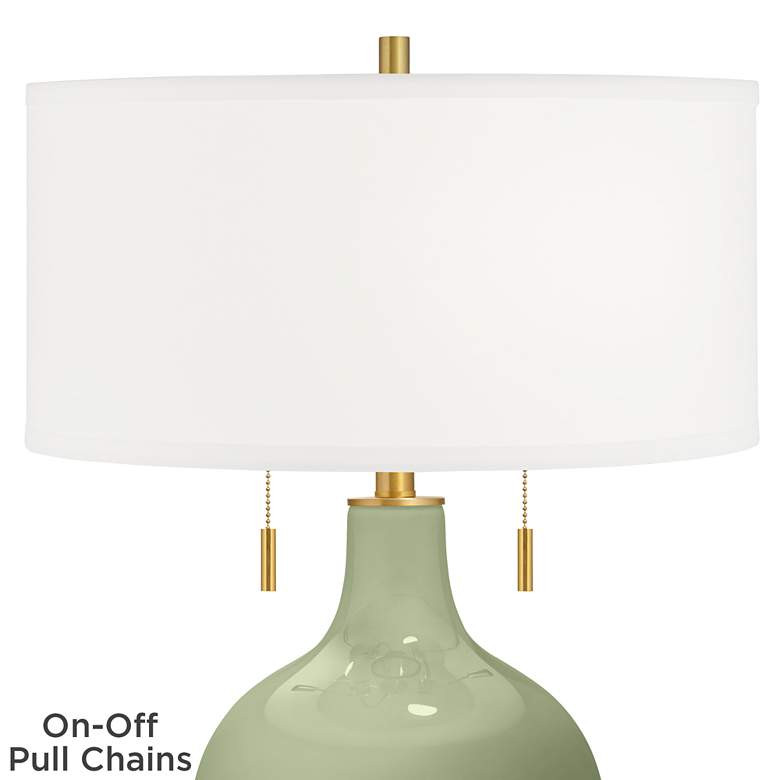 Color Plus Toby Brass 28" Majolica Green Glass Table Lamp - #95P30 | Lamps Plus | Lamps Plus