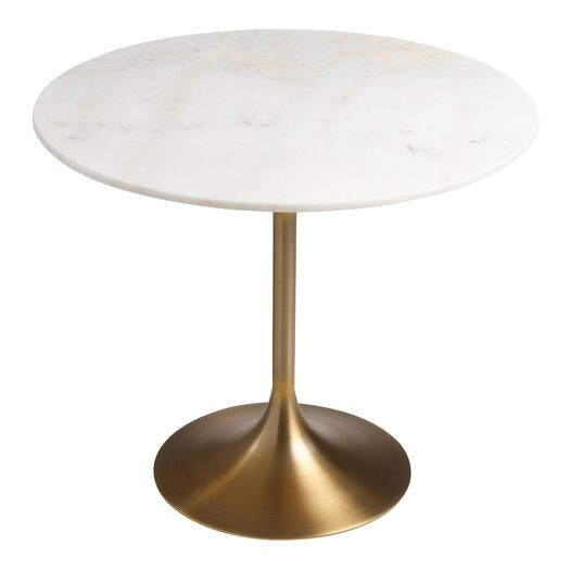 Leilani White Marble Top and Gold Tulip Dining Table by World Market | World Market