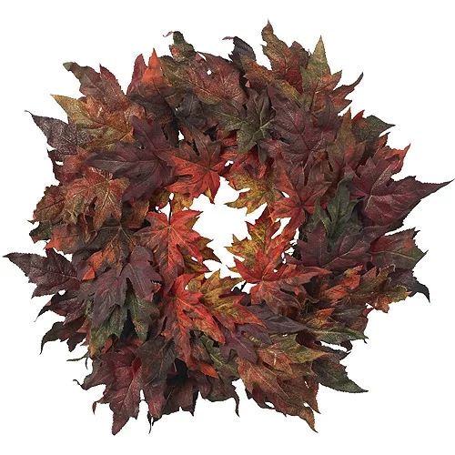 Nearly Natural 30in. Maple Leaf Thanksgiving Artificial Wreath (Assorted Colors) | Walmart (US)