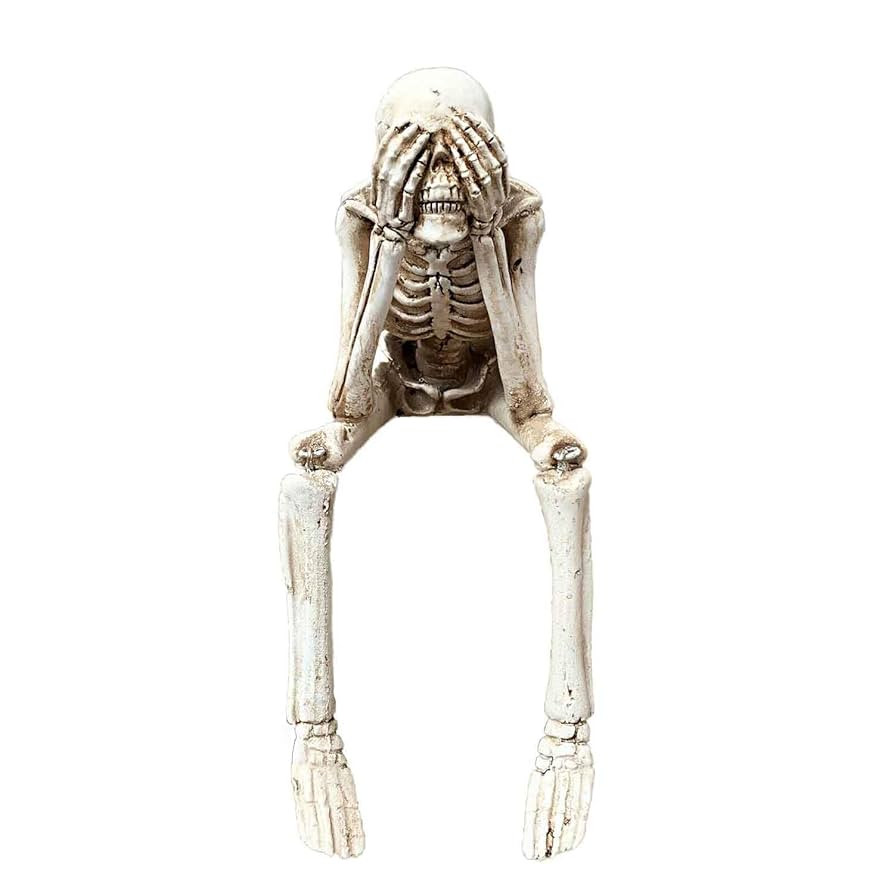 1 Pcs Resin Sitting Skeleton Shelf Sitters Sitting Figurines Crafts Ornaments Collectibles Statue... | Amazon (US)