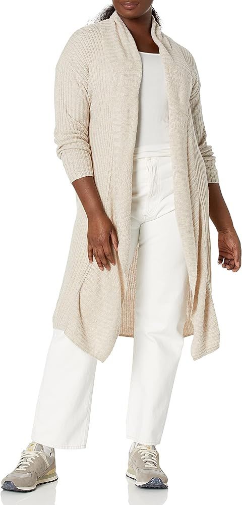 Amazon Essentials Women's Oversized Open Front Knee Length Sweater Coat | Amazon (US)