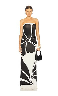 Cala de la Cruz Daphne Dress in Camellia Black & White from Revolve.com | Revolve Clothing (Global)