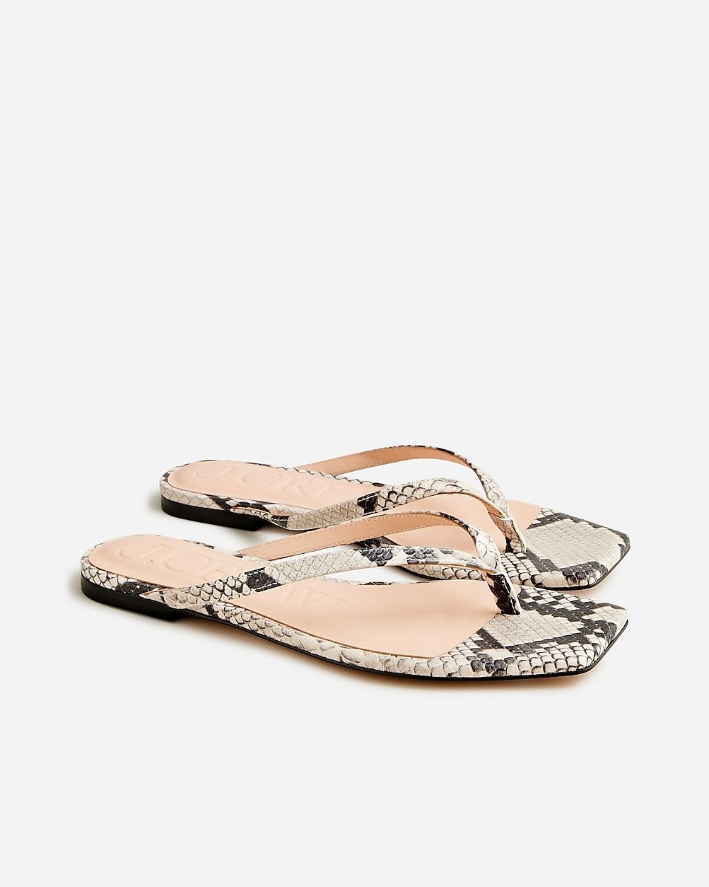 New Capri thong sandals in snake-embossed leather | J.Crew US