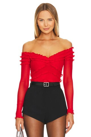 MAJORELLE Elise Bodysuit in Cherry Red from Revolve.com | Revolve Clothing (Global)
