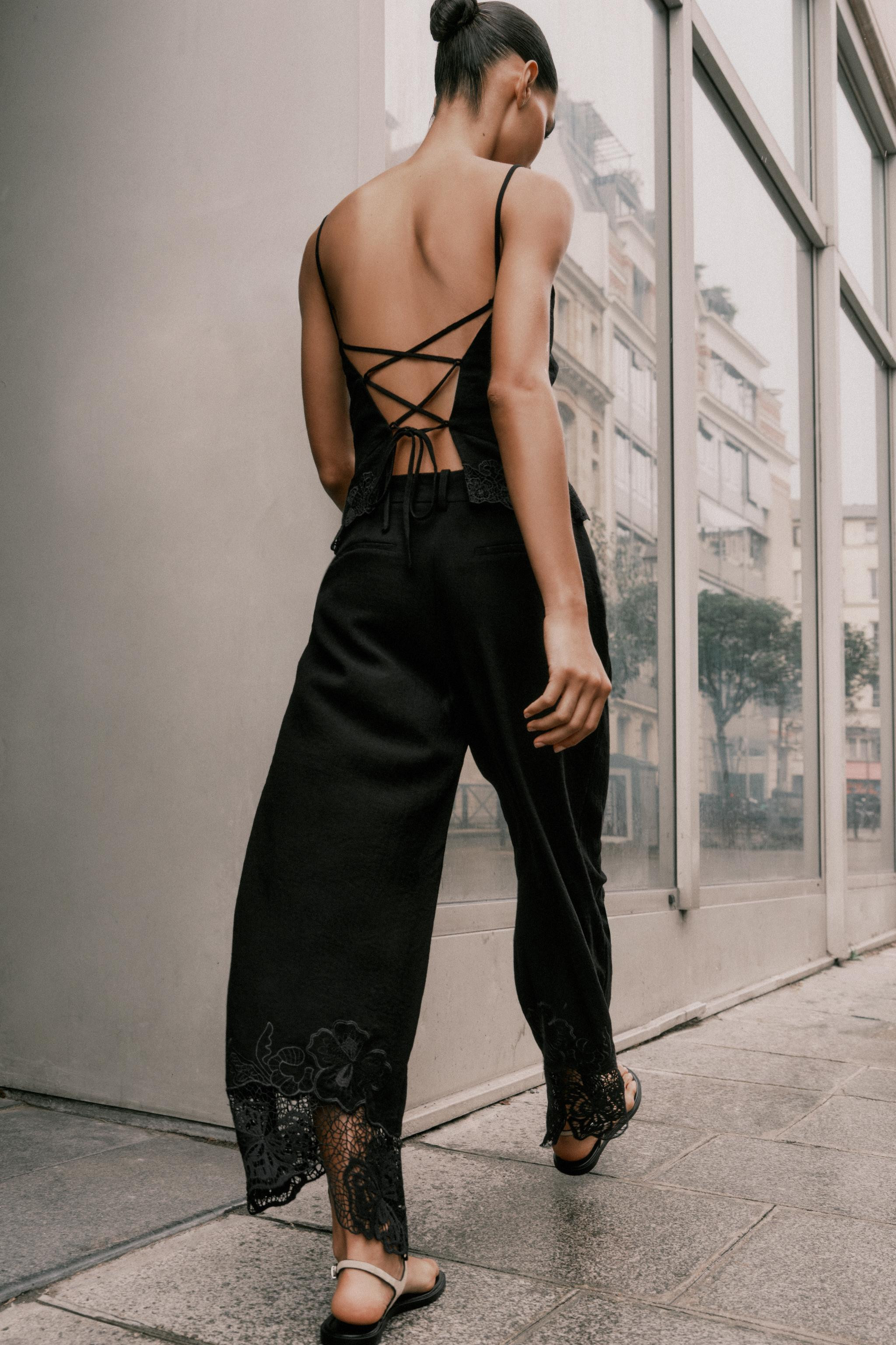 EMBROIDERED HEM CULOTTES | Zara US