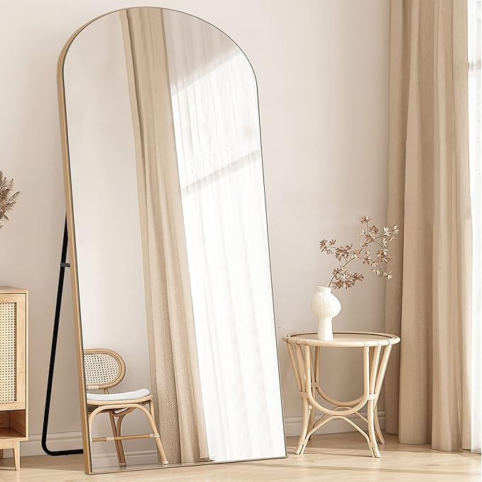 MIRUO 70" x 30" Arched Floor Mirror with Stand Arched Full Length Mirror Large Bedroom Mirror Dre... | Amazon (US)