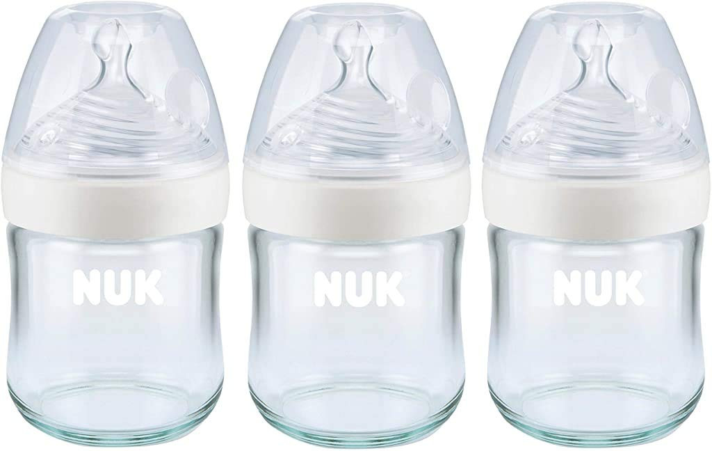 NUK Simply Natural Glass Baby Bottles, 4 oz, 3 Pack | Amazon (US)