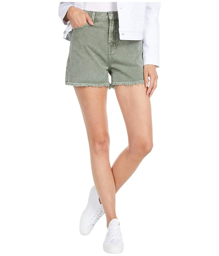 7 For All Mankind High-Waist Shorts with Fray Hem in Mineral Olive (Mineral Olive) Women's Shorts | Zappos