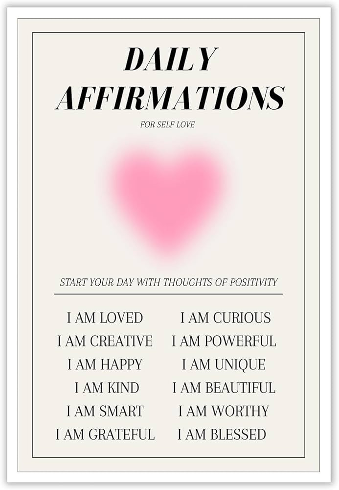 NAVIWEEK Daily Affirmations Aura Modern Canvas Wall Art Colorful Gradient Aura motivational Poste... | Amazon (US)