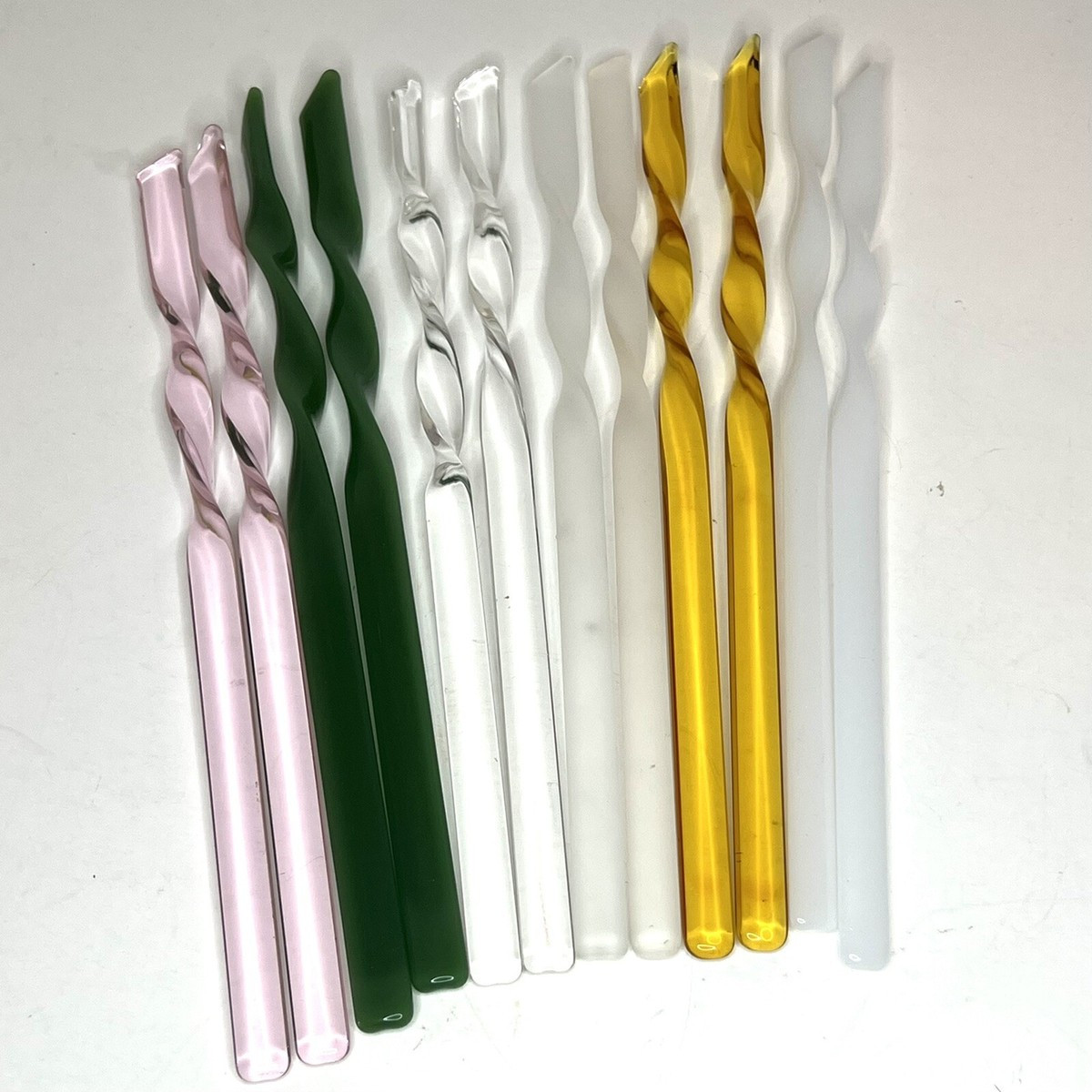 Glass Swizzle Sticks Twisted Multi Color Retro Look Set Of 12  | eBay | eBay US