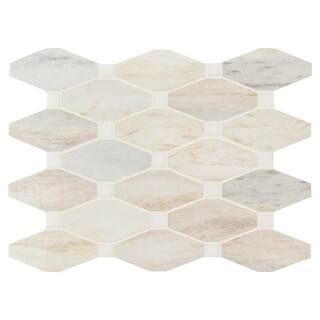 MSI Angora Elongated Octagon 11.81 in. x 13.4 in. Polished Marble Floor and Wall Tile (1.01 sq. f... | The Home Depot