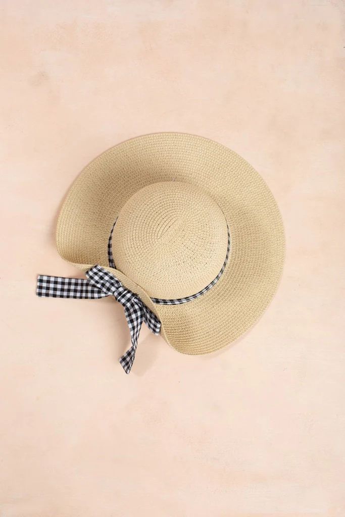 Krista Gingham Bow Straw Hat | Morning Lavender