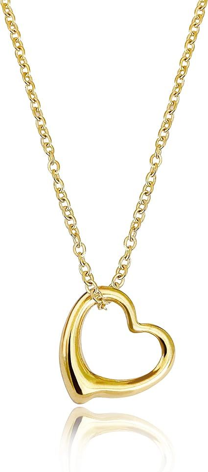 Altitude Boutique Open Heart Necklace for Women Floating Heart Necklace Hypoallergenic Simple Hea... | Amazon (US)