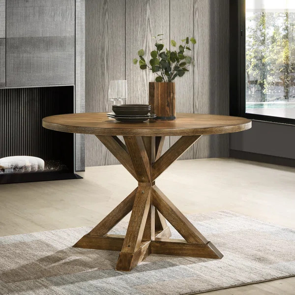 Ebbert Round Solid Wood Base Dining Table | Wayfair North America