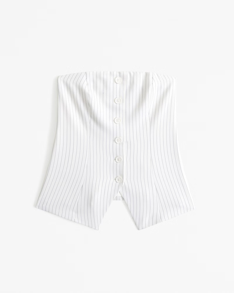 The A&F Mara Tailored Button-Through Tube Top | Abercrombie & Fitch (US)