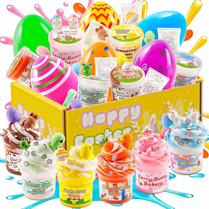 6 Pack Easter Basket Stuffers, Prefilled Butter Slime Eggs with Cute Add-ins Inside, Filled Easte... | Amazon (CA)