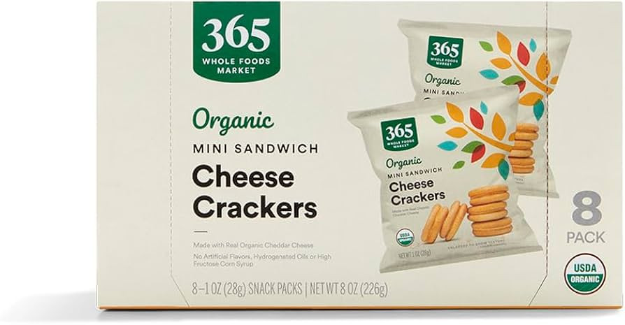 365 by Whole Foods Market, Organic Mini Cheese Sandwich Crackers 8 Count, 1 Ounce | Amazon (US)