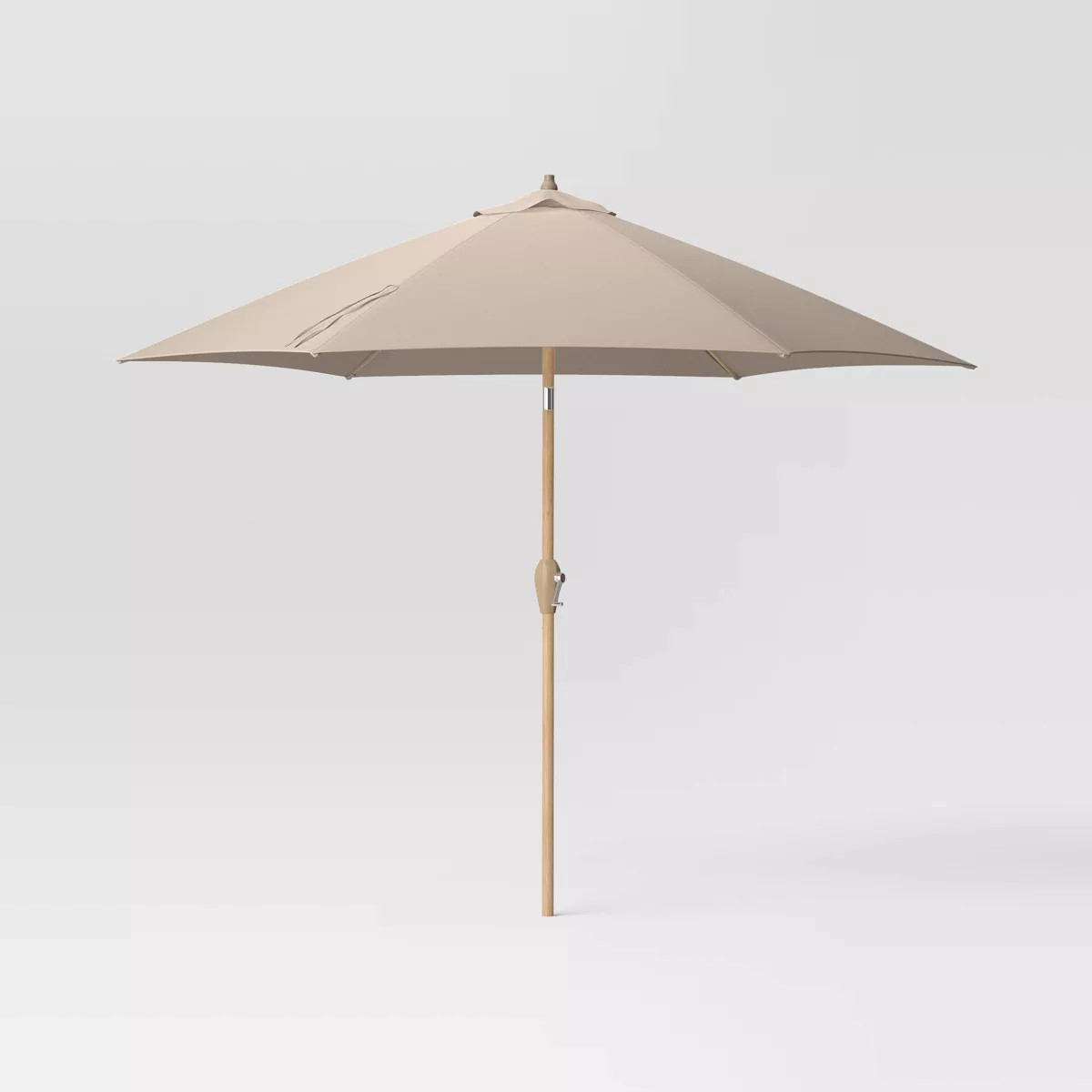 9' Round Outdoor Patio Market Umbrella with Light Wood Pole - Threshold™ | Target