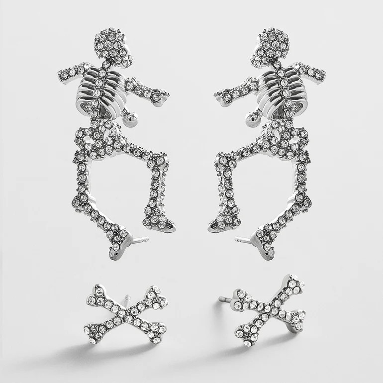 Bones & All Skeleton Earring Set | BaubleBar