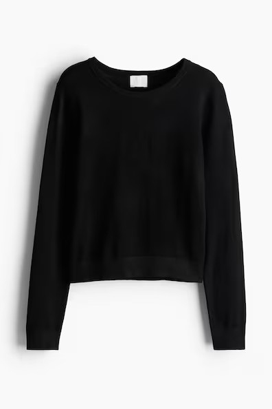 H & M - Fine-Knit Sweater - Black | H&M (US + CA)