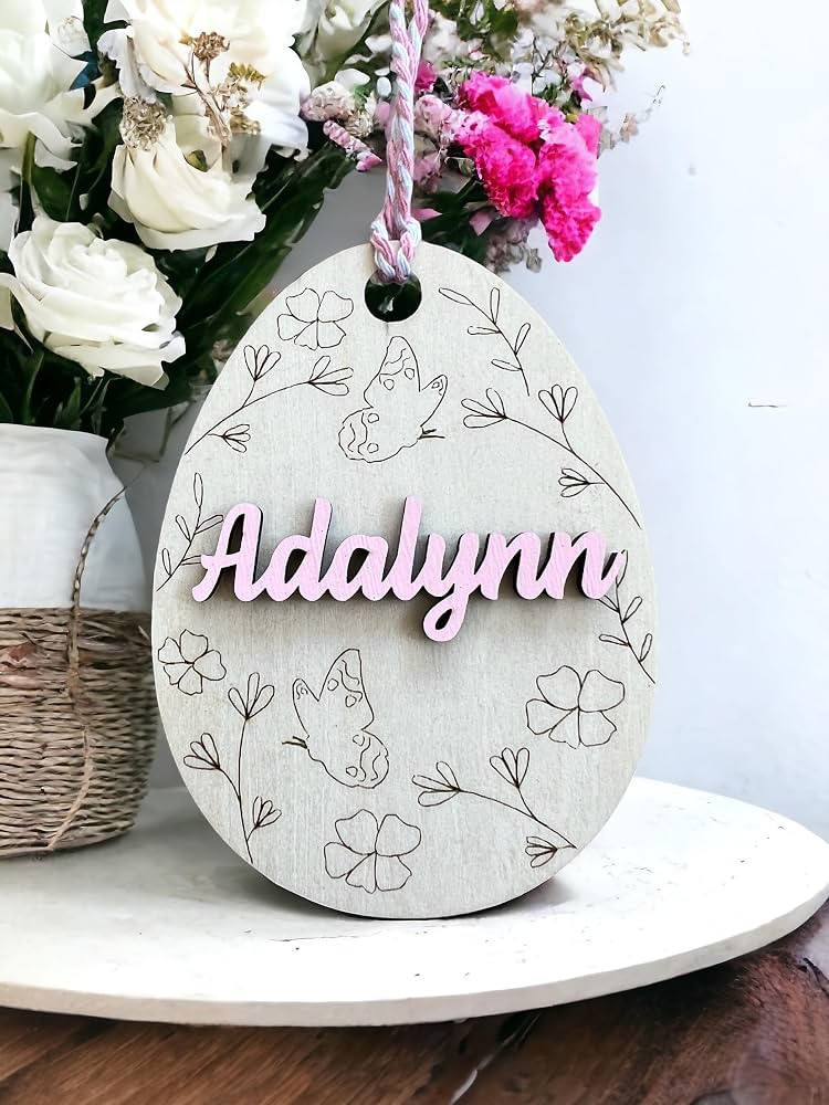 Personalized Kids Name Easter Basket Tag, Custom Easter Gift for Kids, 30 Colors and font options... | Amazon (US)