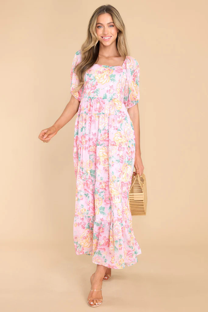 Soul Blossom Pink Multi Floral Print Maxi Dress | Red Dress 