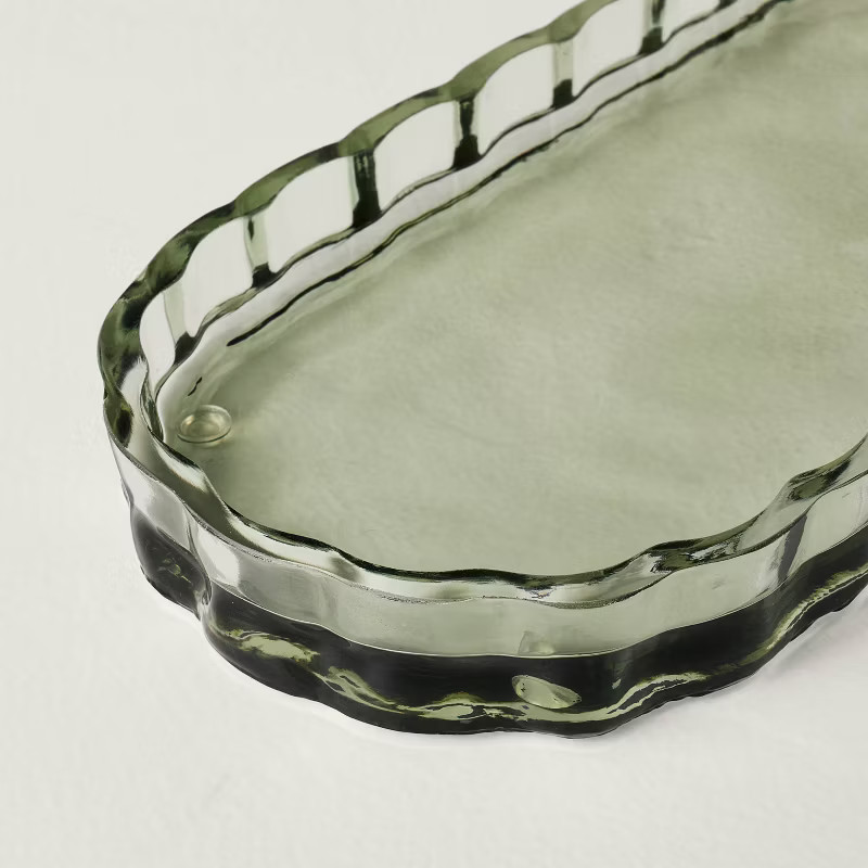 Fluted Glass Bathroom Tray Light Green - Hearth & Hand™ with Magnolia | Target