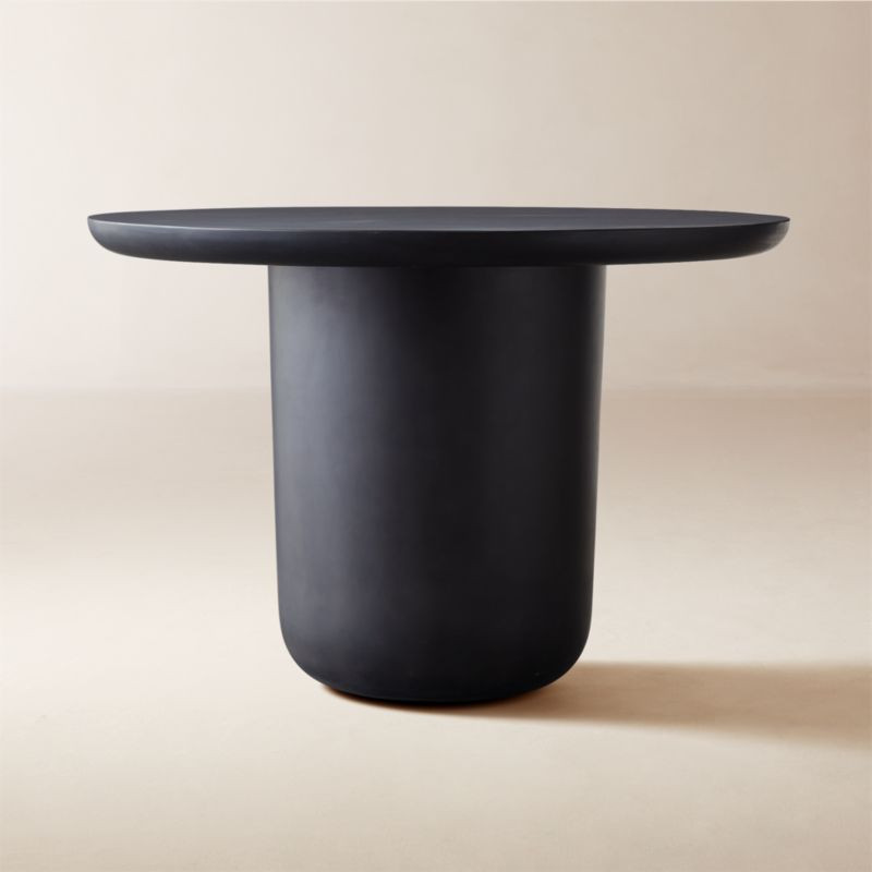 Lola Round Black Concrete Dining Table 45" + Reviews | CB2 | CB2
