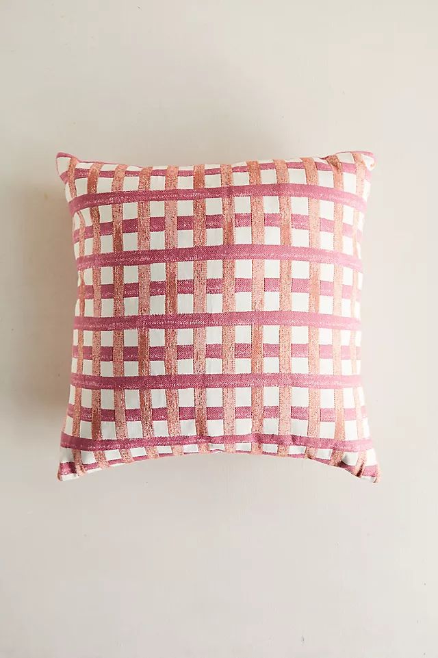 Textured Plaid Outdoor Pillow | Anthropologie (US)