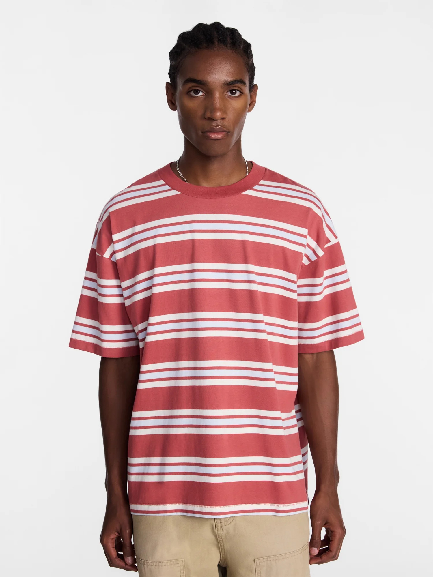 No Boundaries Stripe Pattern Tee with Short Sleeves, Men's XS-4XLT | Walmart (US)