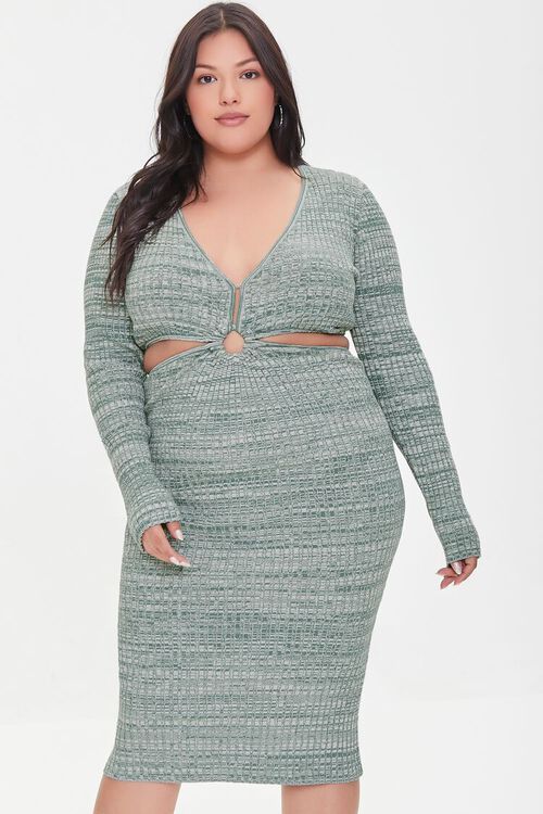 Plus Size Sweater-Knit Cutout Dress | Forever 21 (US)