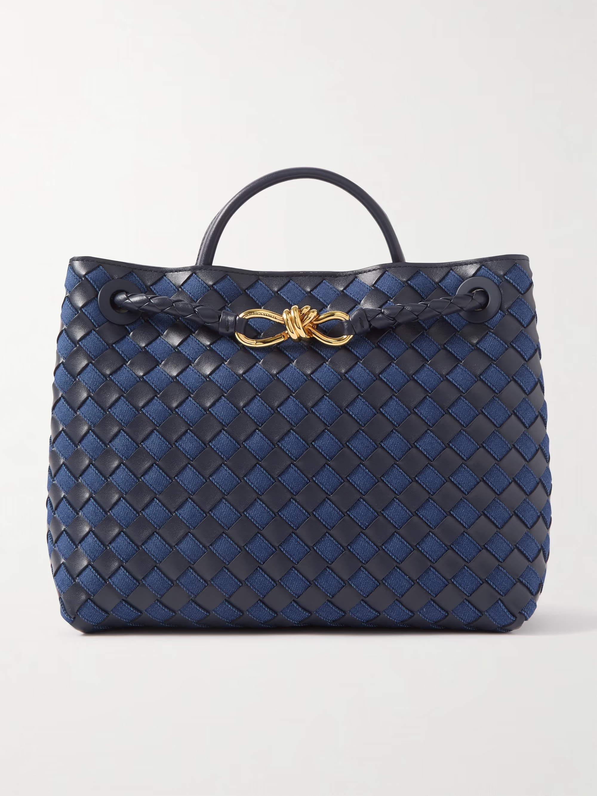 Andiamo medium embellished intrecciato leather and denim tote | NET-A-PORTER (US)