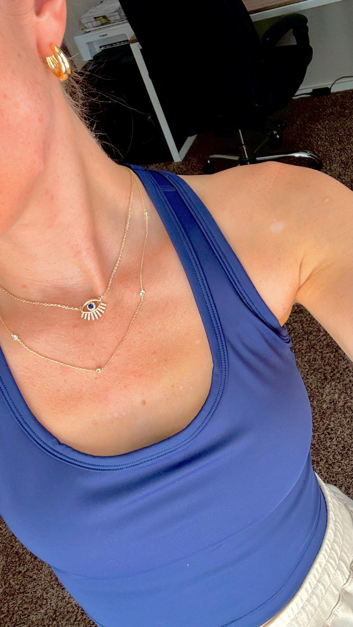 Blue Eye necklace 👁️🧿 Hypoallergenic jewelry from Amazon!

Blue Racerback tank top- size S, tts!

#LTKgrwm #LTKActive #LTKootd