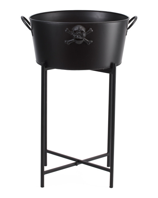 17x30 Round Skull Beverage Tub With Stand | TJ Maxx