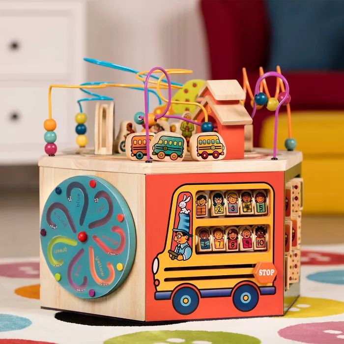 B. toys - Youniversity - Deluxe Wooden Activity Cube | Target