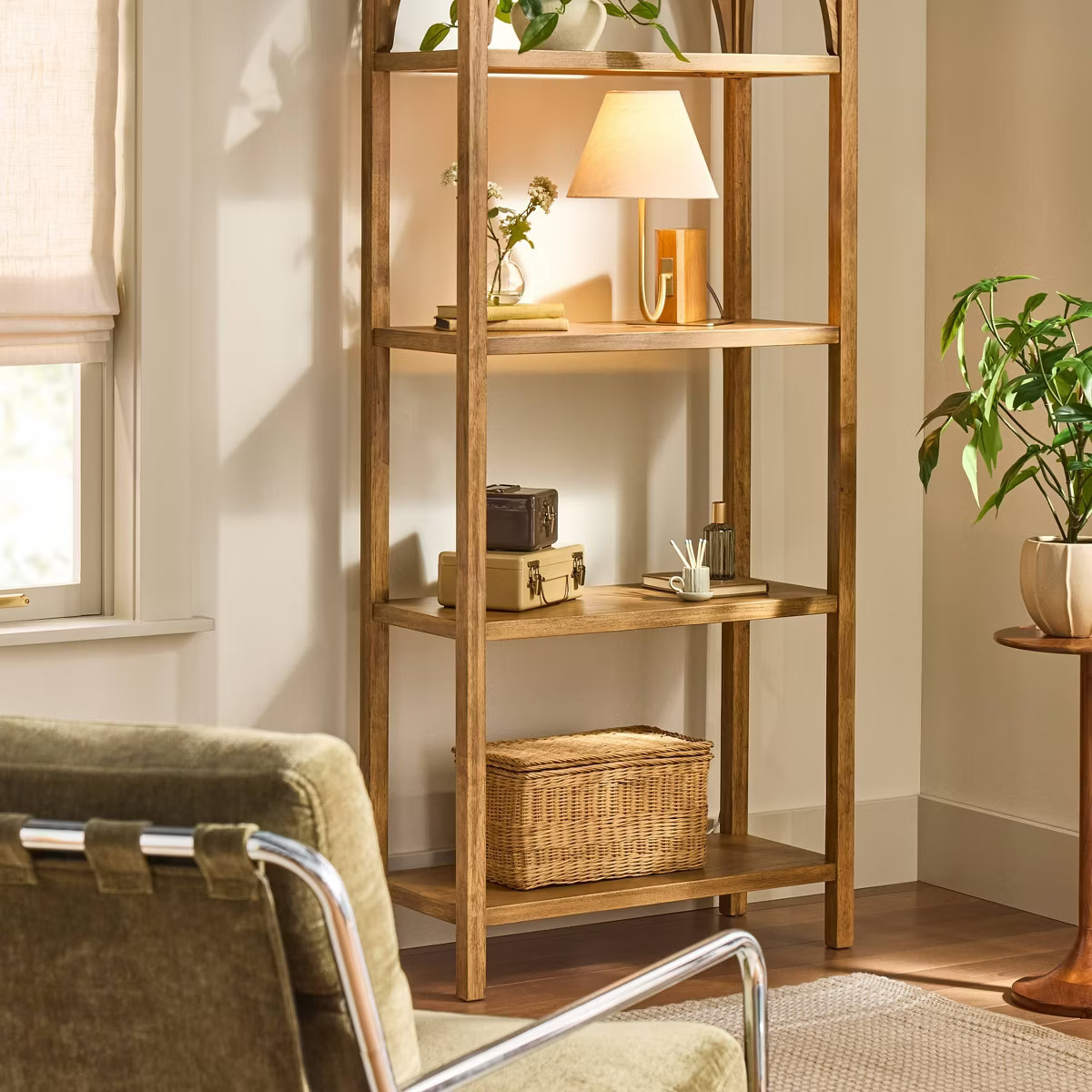 Wood Mid Tone Bookshelf Lamp - Hearth & Hand™ with Magnolia | Target