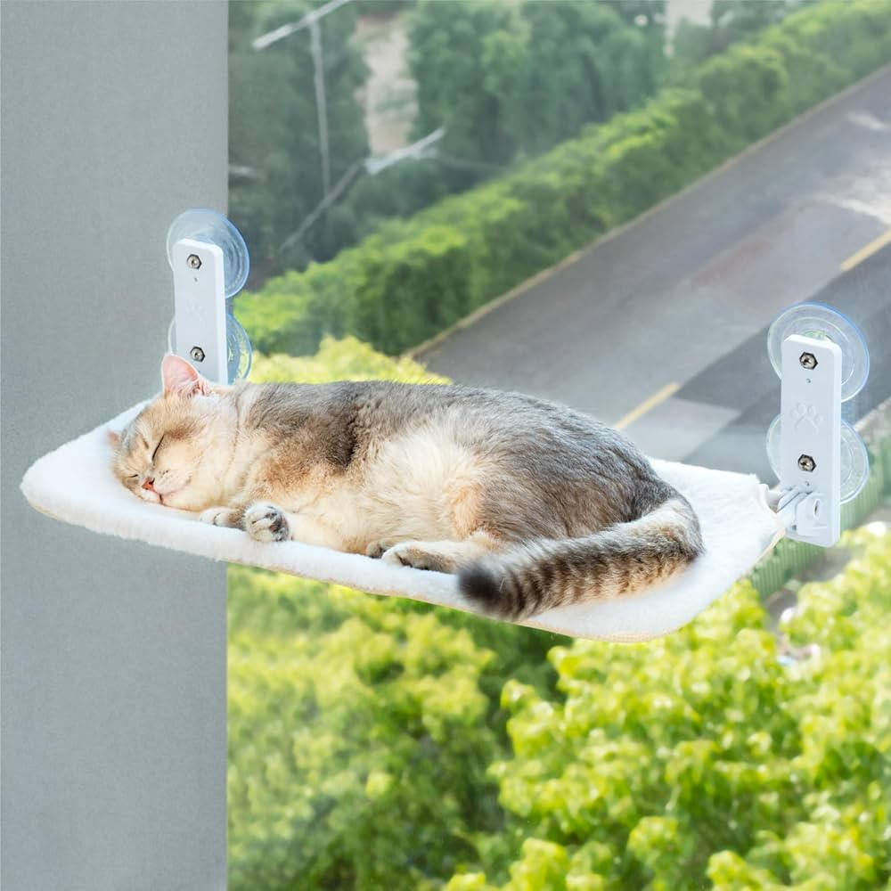 Cat Window Perch Foldable Cat Window Hammock with Steel Frame and Strong Suction Cup Mount Cat Be... | Amazon (US)