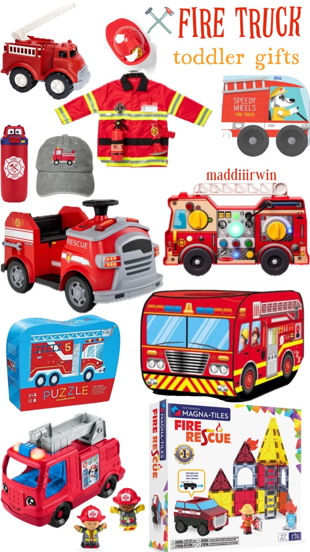 Levi is obsessed with fire trucks lately! 🚒
I’m so excited to order some of these gifts for his birthday! Melissa & Doug always has educational toys that we find ourselves reaching for at every holiday. The dress up set is definitely going to be his favorite but Magnatiles are a close second.

#LTKKids #LTKSaleAlert #LTKBaby