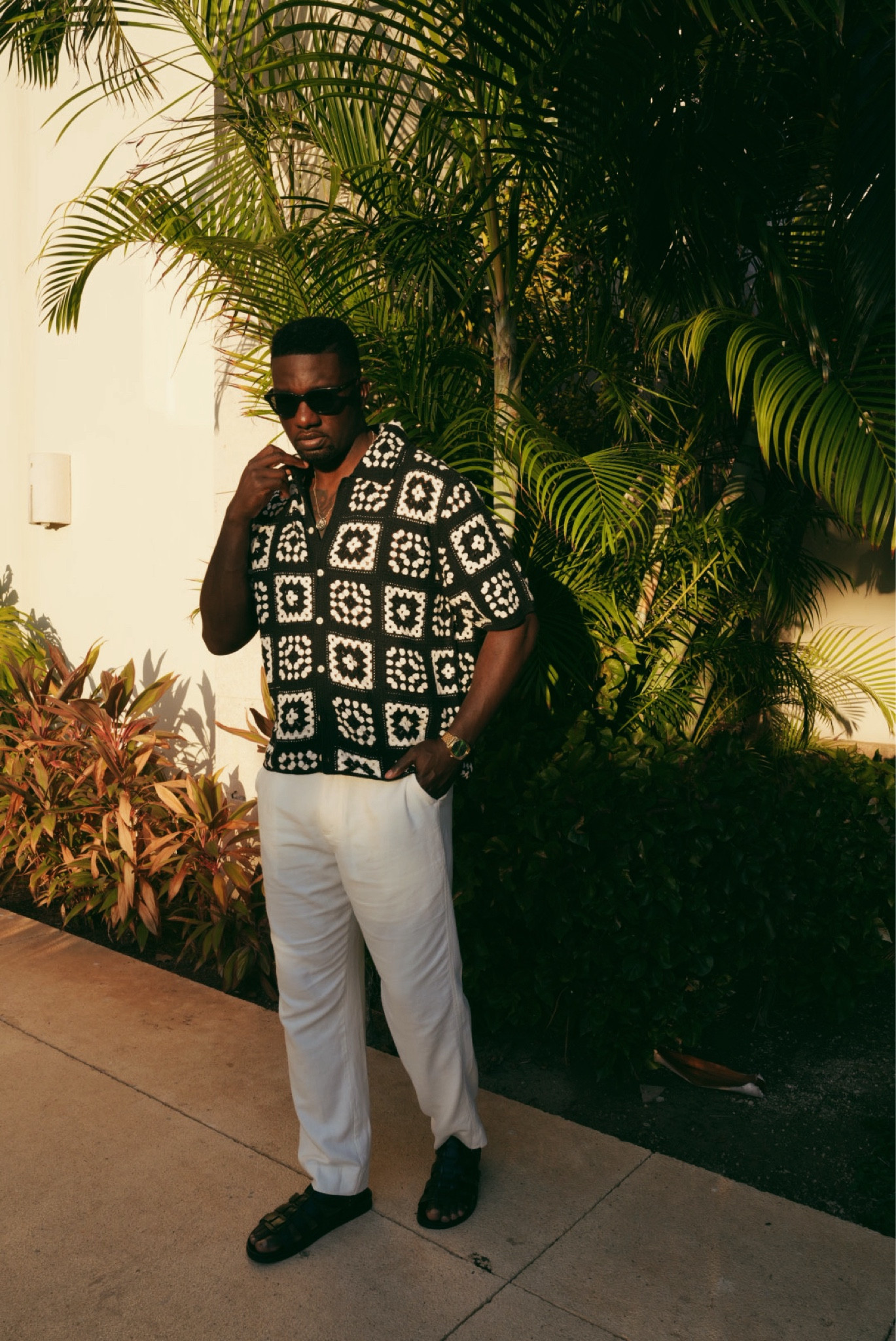 Men’s crochet style button, loose fit linen blend pants & black sandals 

#LTKMens #LTKStyleTip #LTKTravel