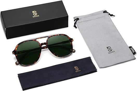 SOJOS Retro Polarized Aviator Sunglasses for Women Men Classic 70s Vintage Trendy Square Oversize... | Amazon (US)